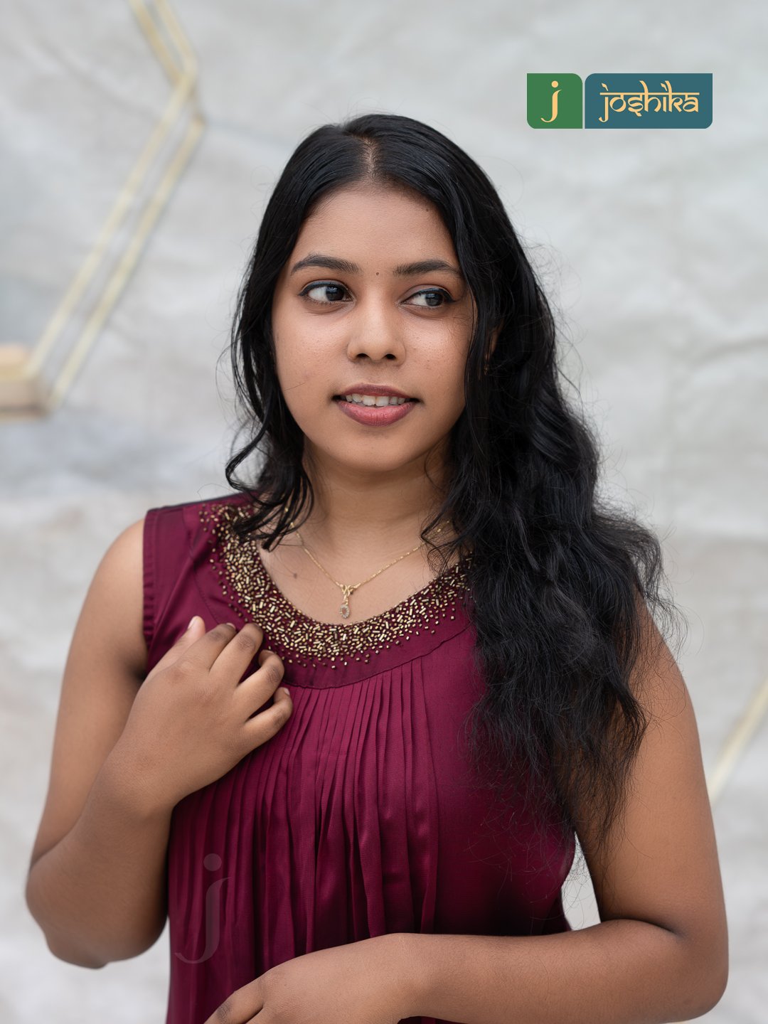 Elegant Maroon Kurta with Handwork Neck - Image 3