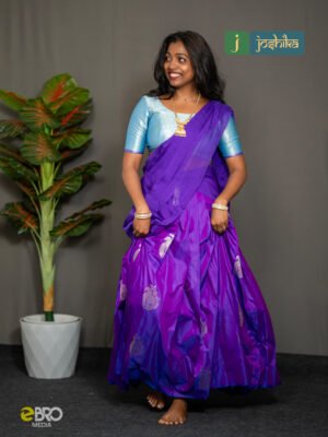 Royal Violet Grace – Onam Special Davani Set