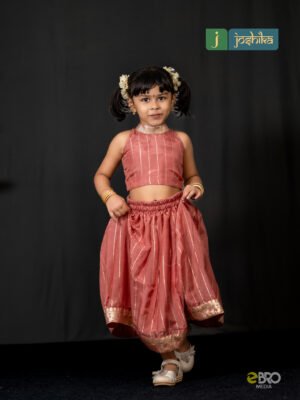 Onam Special Uppada Silk Skirt and Top Set for Girls