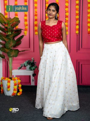 Onam Heritage Ruby Bloom Skirt & Top Set