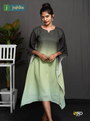 Triple Shaded Elegance Georgette Kaftan Dress