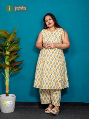 Joshika Floral Cotton Co-Ord Kurta & Pant Set for Women