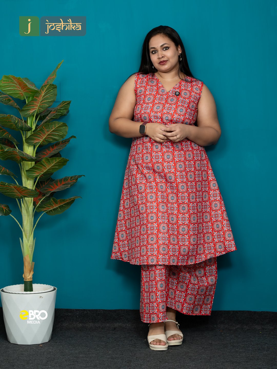 Elegant Printed Cotton Co-Ord Kurta & Palazzo Set for Women