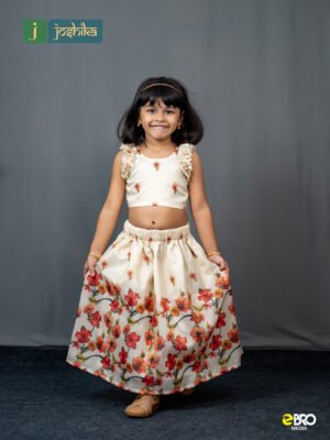 Onam Special Kids Floral Skirt & Top Set