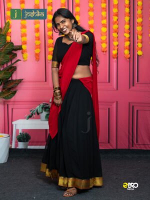 ELEGANT BLACK GEORGETTE DAVANI SET