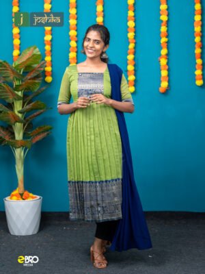 Premium Semi Cotton Kurta with Jacquard Border & Dupatta