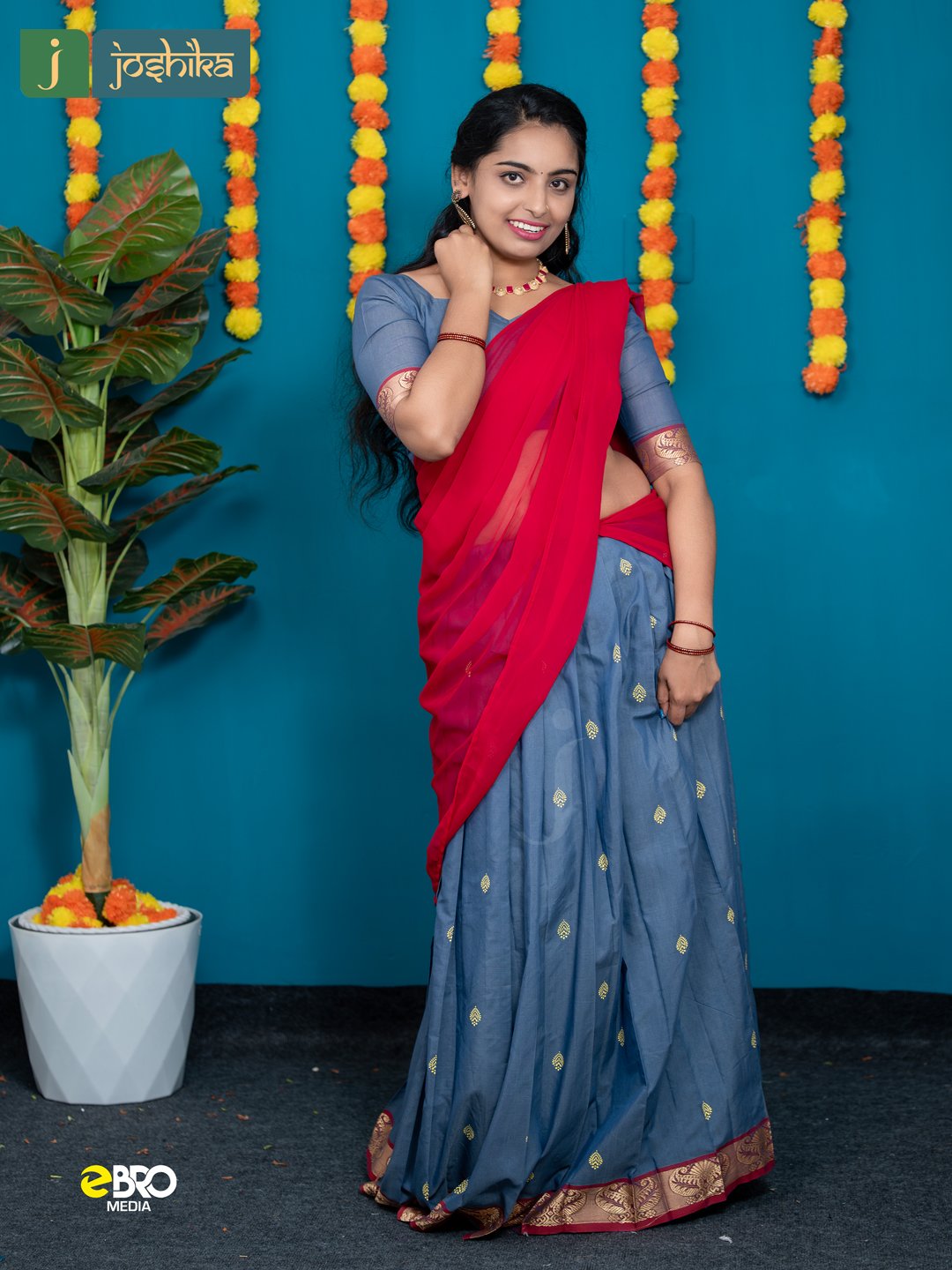 Onam Festive Cotton Dhavani Set - Image 6