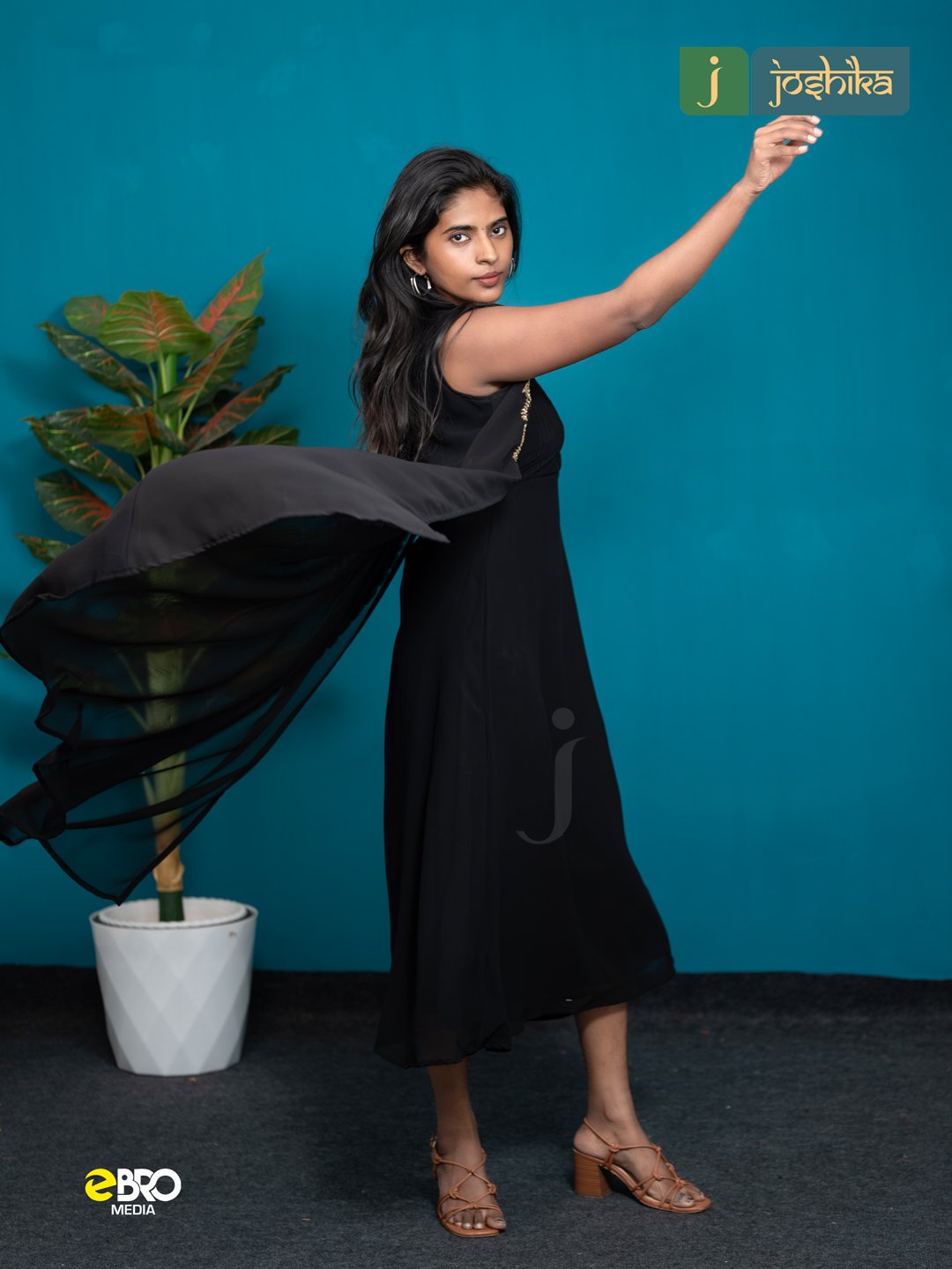 Black Kurta with Embroidered Jacket - Image 6