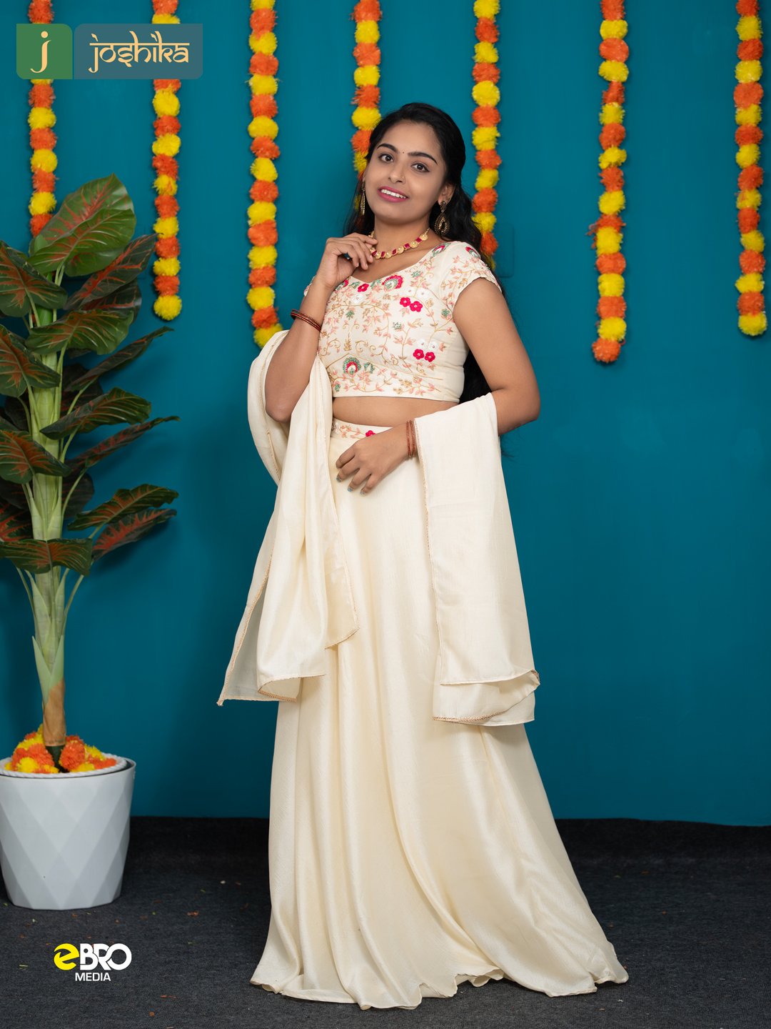 Onam Festive Premium Handworked Half Saree - Image 2