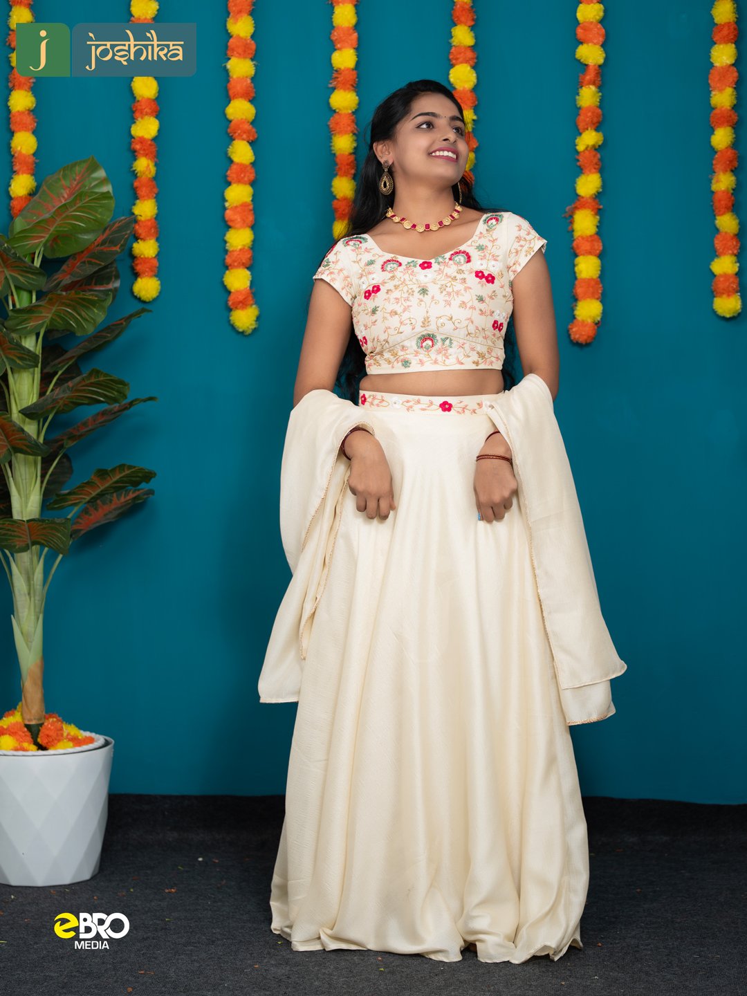 Onam Festive Premium Handworked Half Saree - Image 4