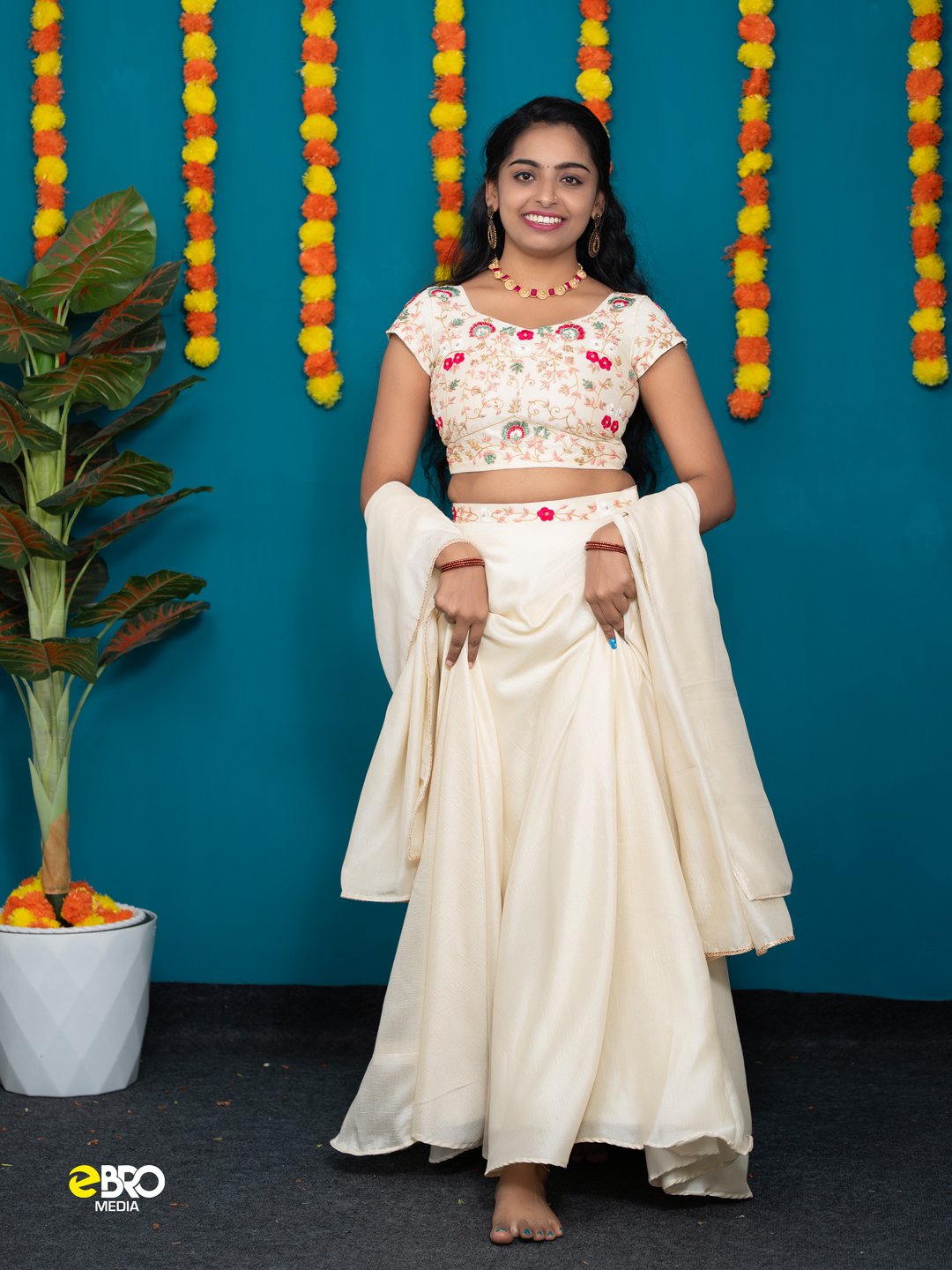 Onam Festive Premium Handworked Half Saree