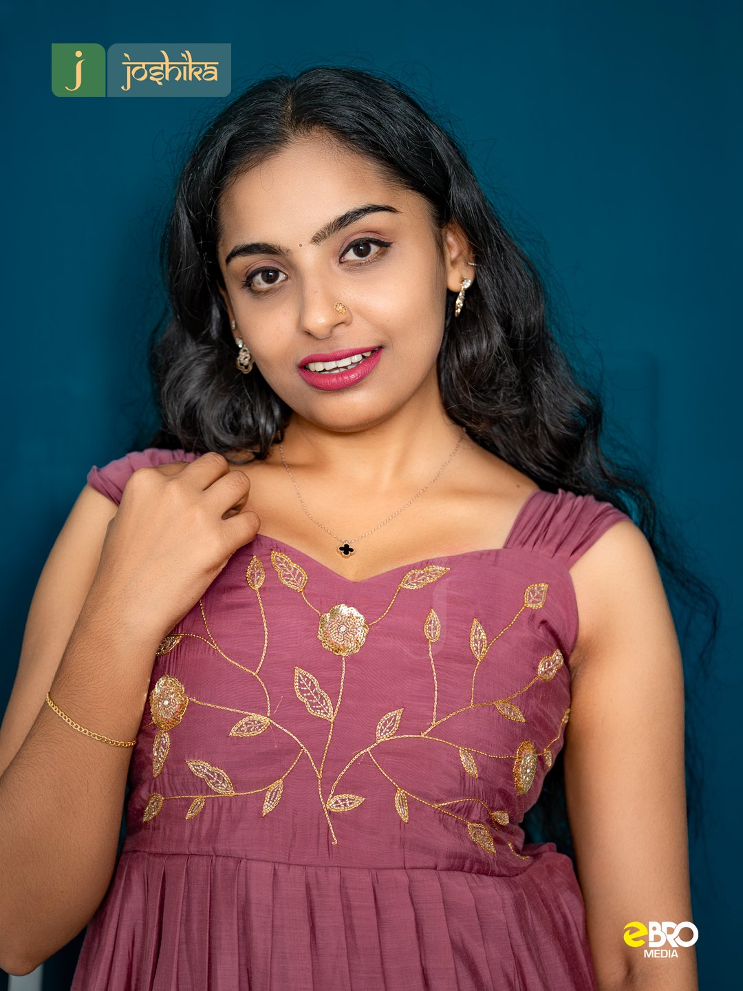 Wine Maroon Hand-Embroidered Dress - Image 5