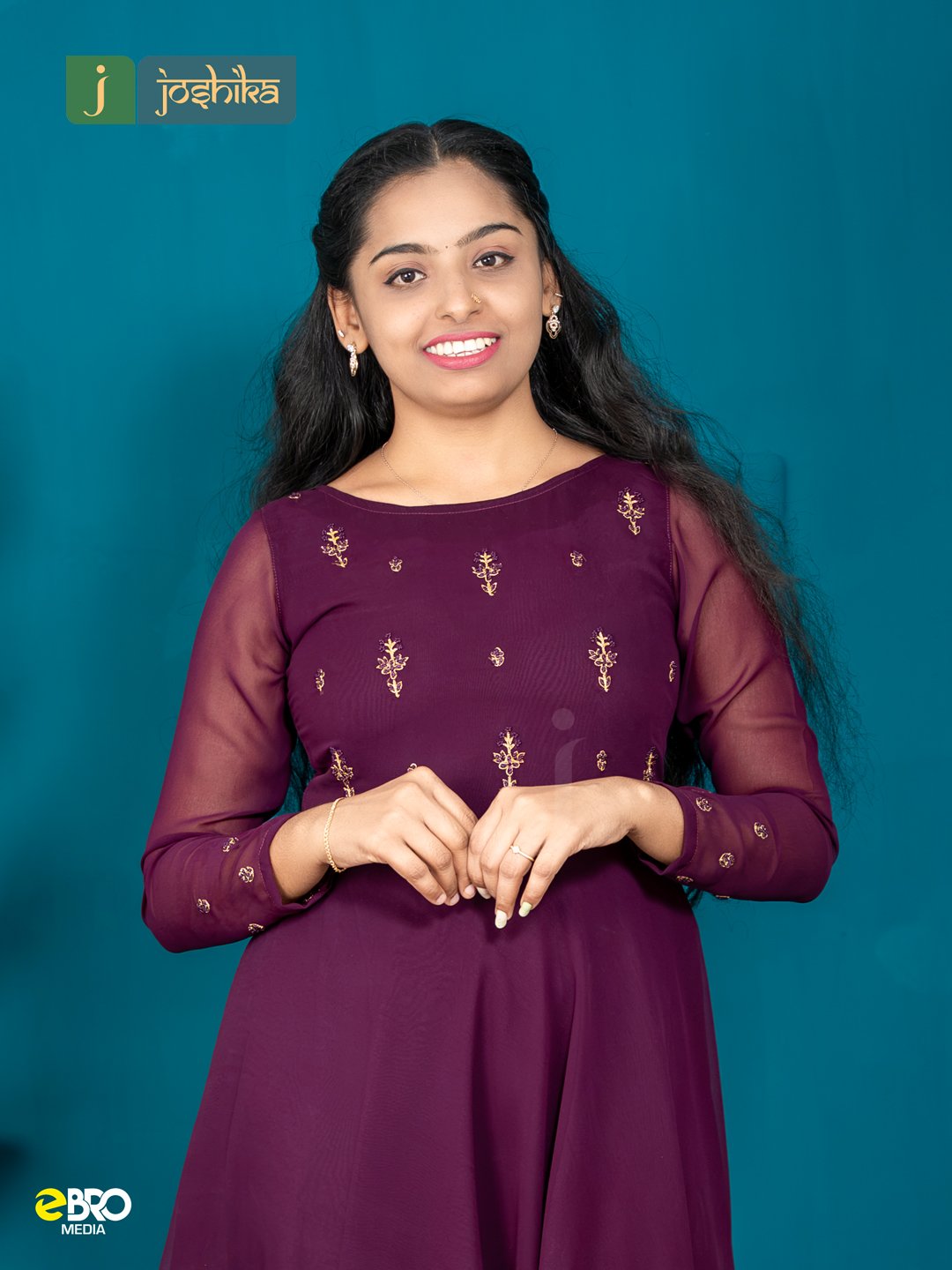 Premium Wine Embroidered Georgette Anarkali Kurta - Image 4